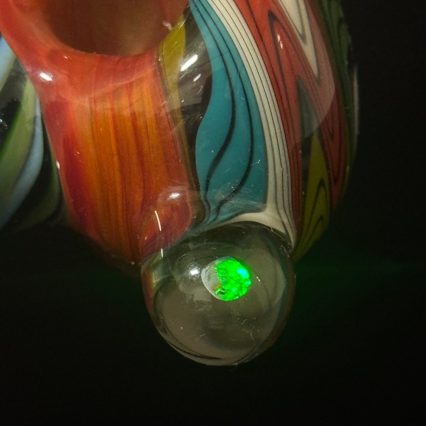 Full Linework Switchback Glass Pipe, Heady Hand Blown with An Opal