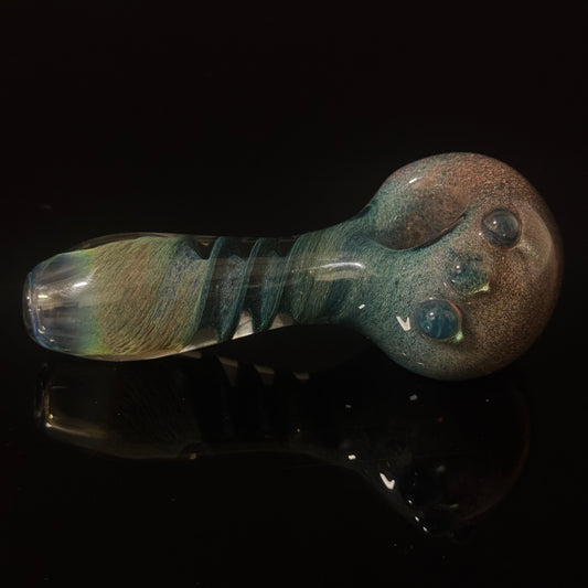 Heavy Inside out Sparkle Blue & Red Glass Pipe Heady Pipe Hand Blown