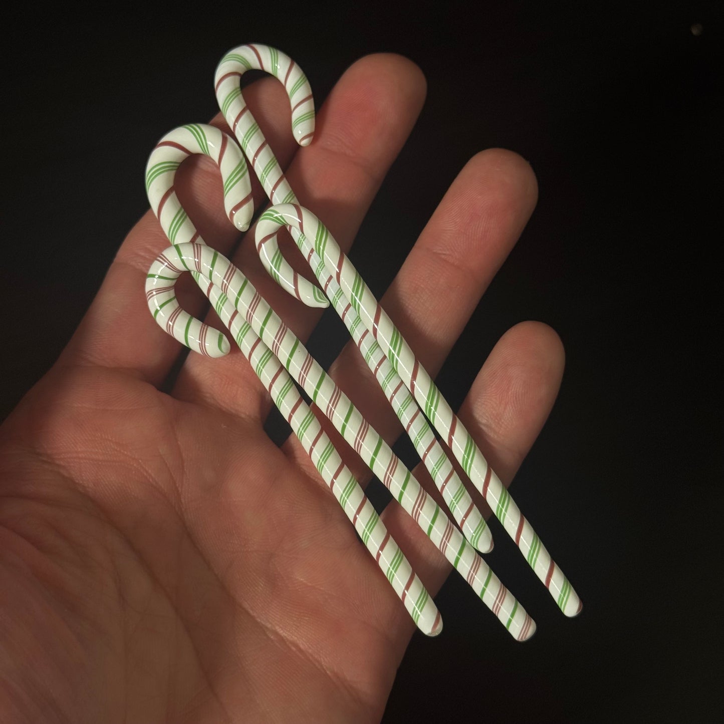 Candy Cane Glass Ornament