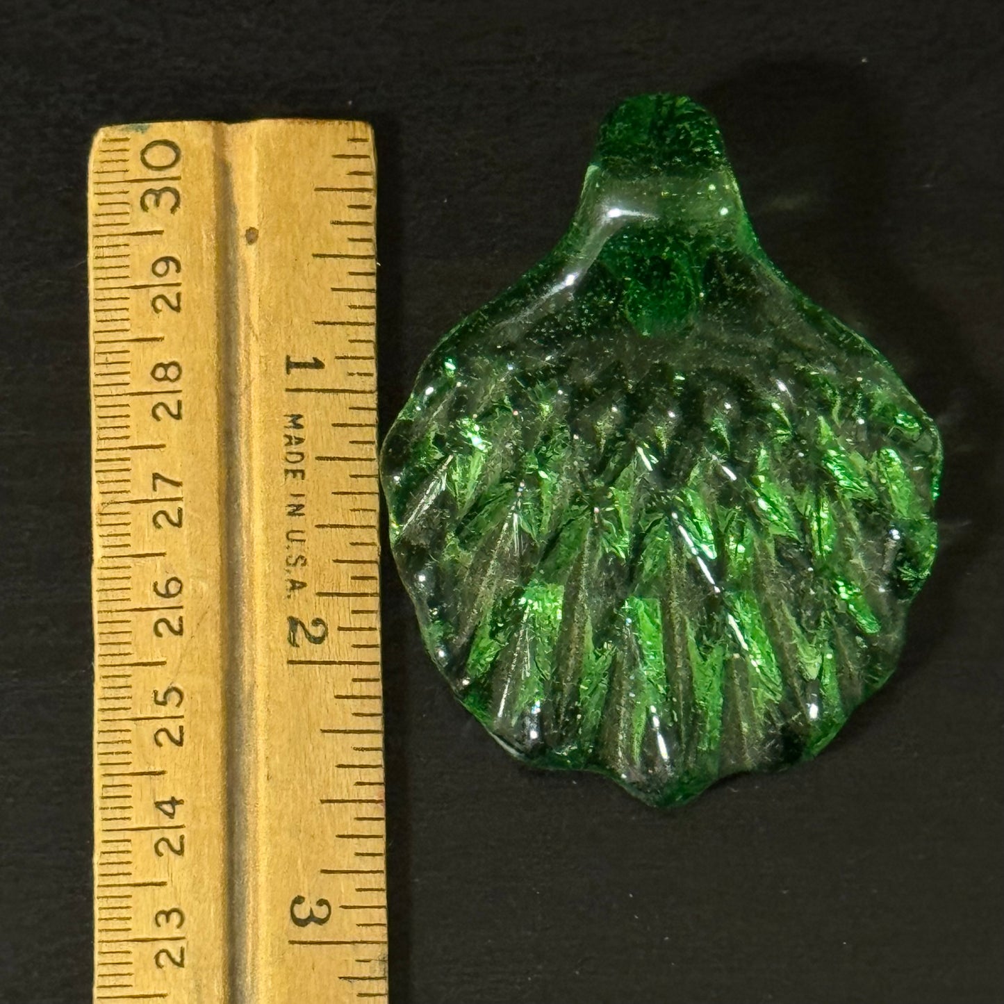 Green Hand Made Glass Pendant Necklace Made here in the Pacific Northwest