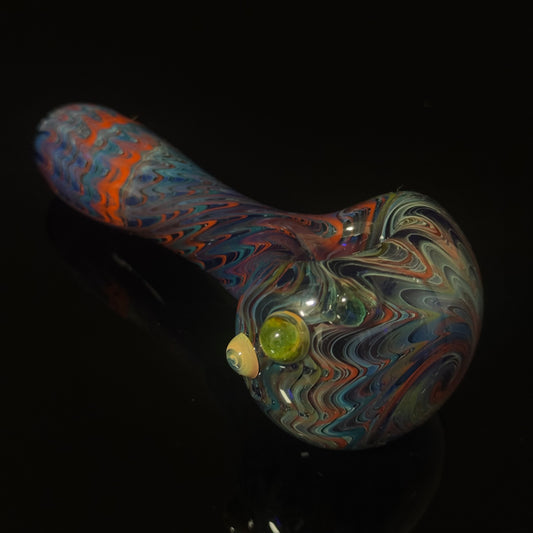 Blue Cobalt Wrapped Color Glass Green Slyme Marbles Heady Pipe Hand Blown