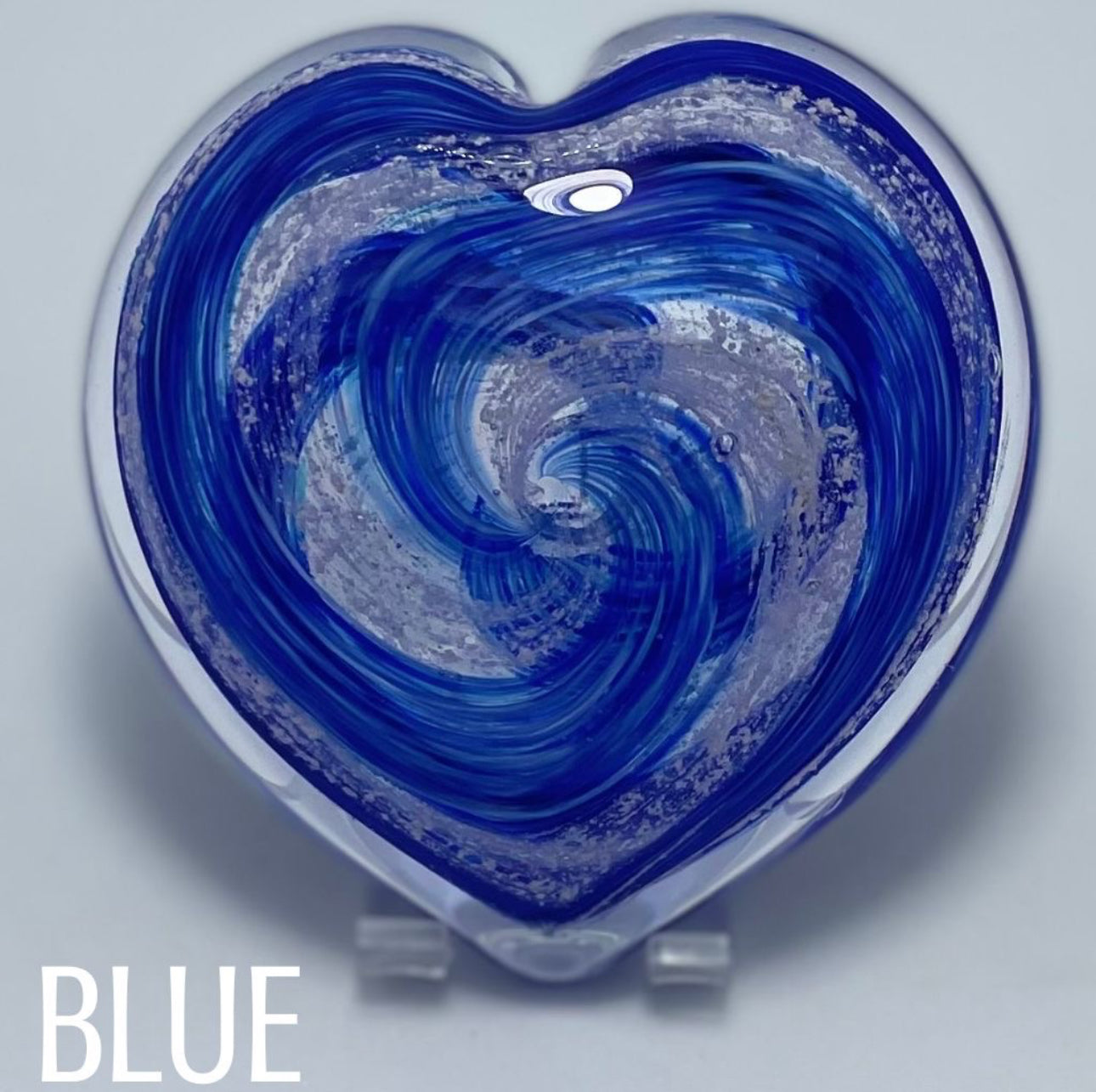 Memorial Cremation Glass Heart Paperweight