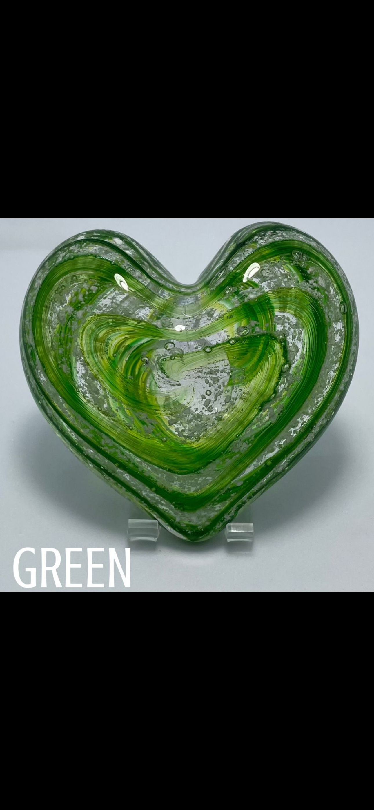 Memorial Cremation Glass Heart Paperweight