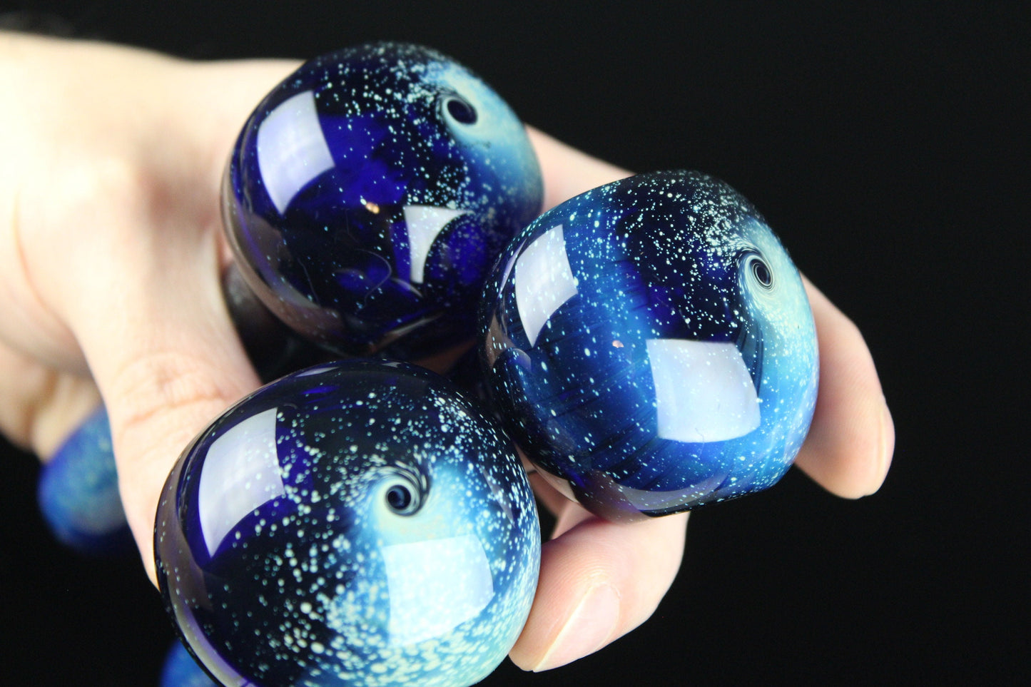 Galaxy Glass Pipe - Cobalt Space Pipe Nebula Fumed Glass Pipe, Heady Hand Blown