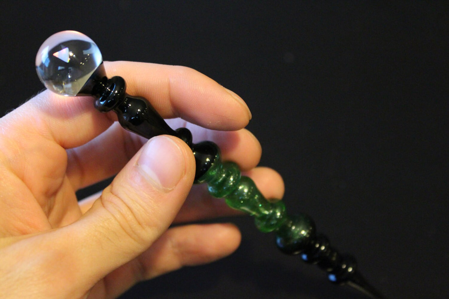 Opal Green Stardust (Green Sparkle) Art Glass Perfume Dauber , Opal (encased)