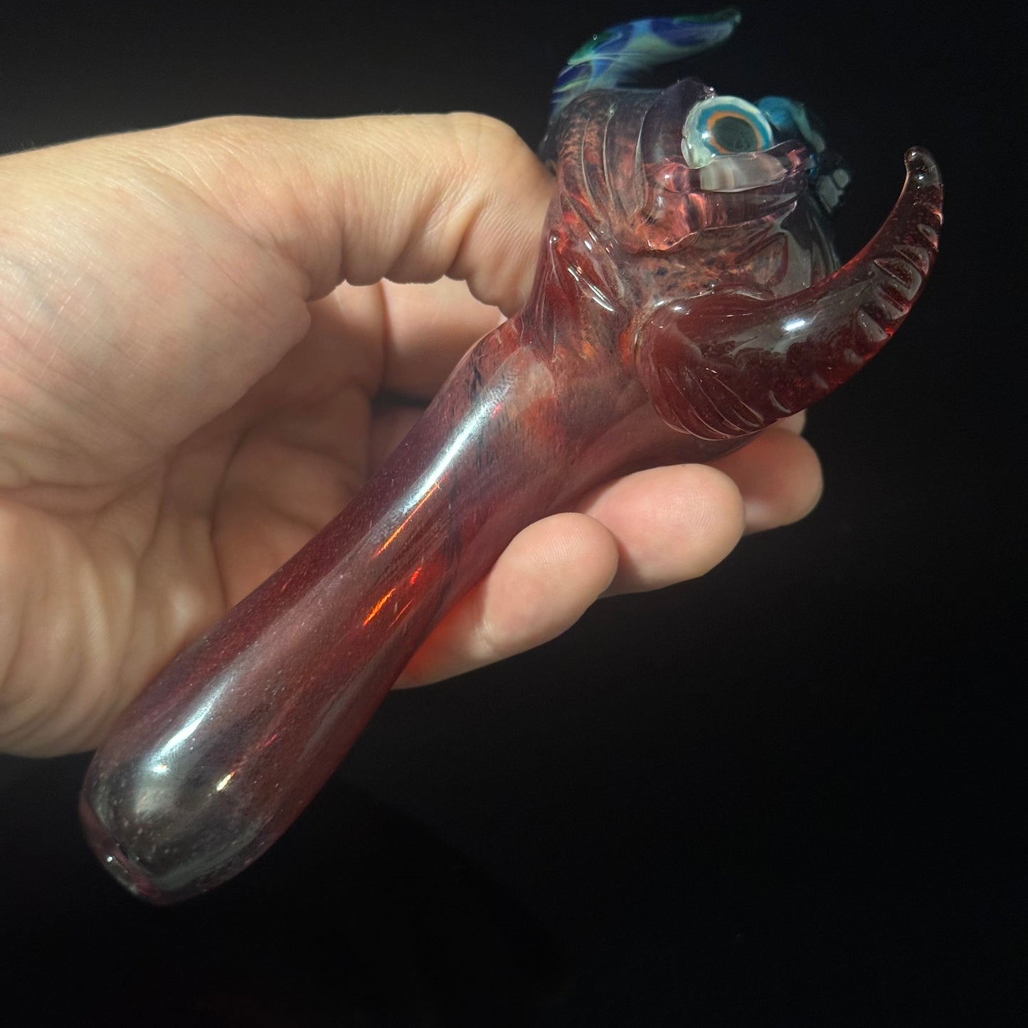 Red Eyeball Monster Glass Heady Pipe Hand Blown