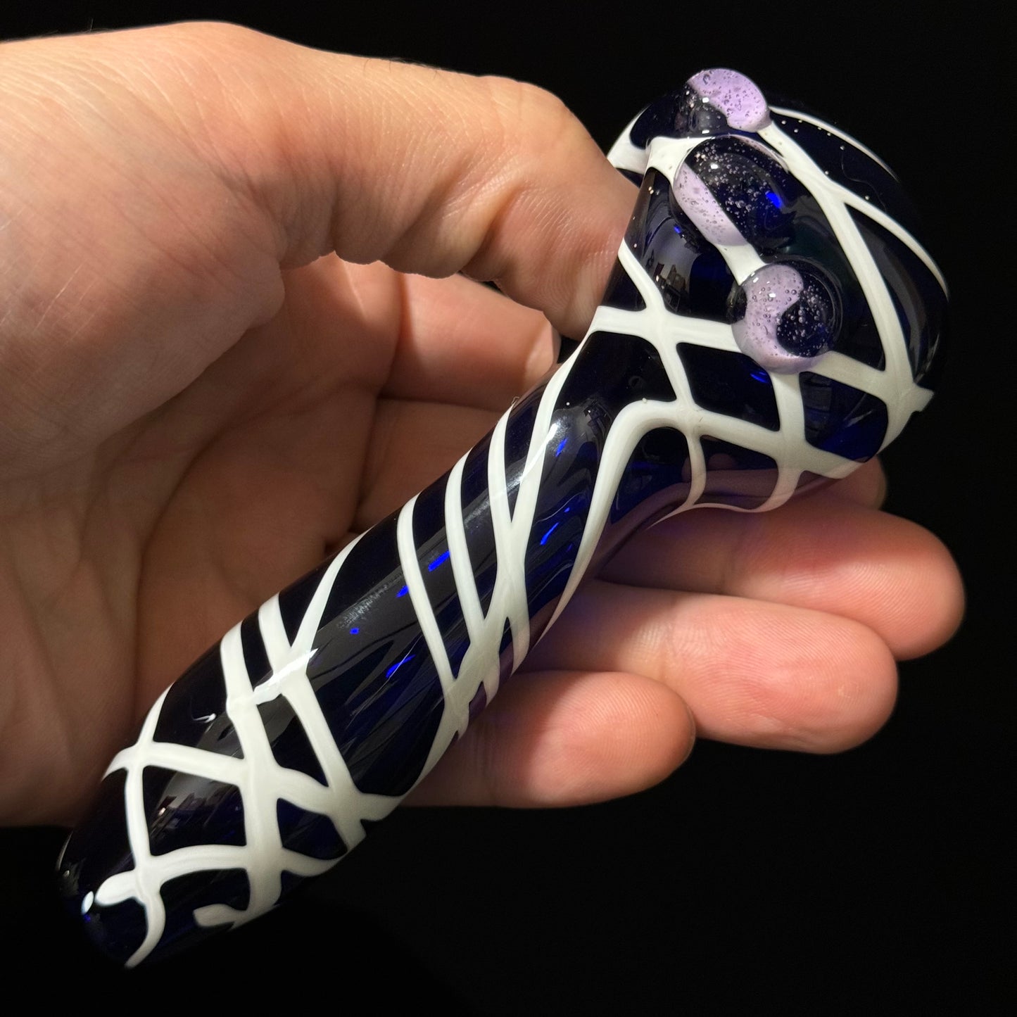 Blue Cobalt Wrapped Color Glass Heady Pipe Hand Blown