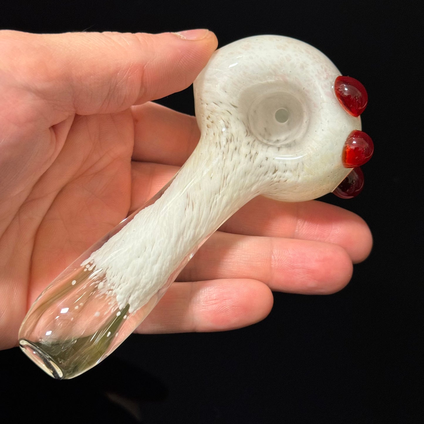 White Inside Out Glass Pipe Heady Pipe Hand Blown Extra Thick