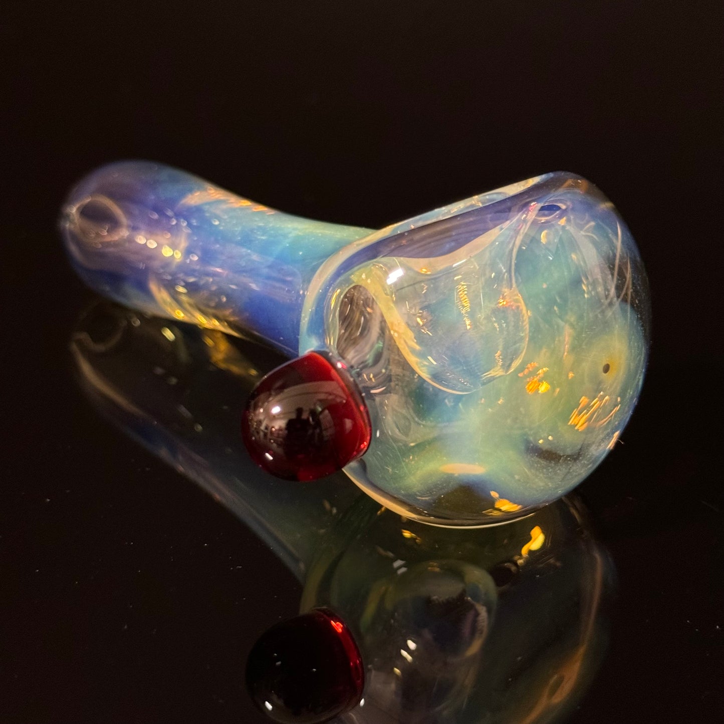 Inside Silver Fuming Color Changing Glass Heady Pipe Hand Blown