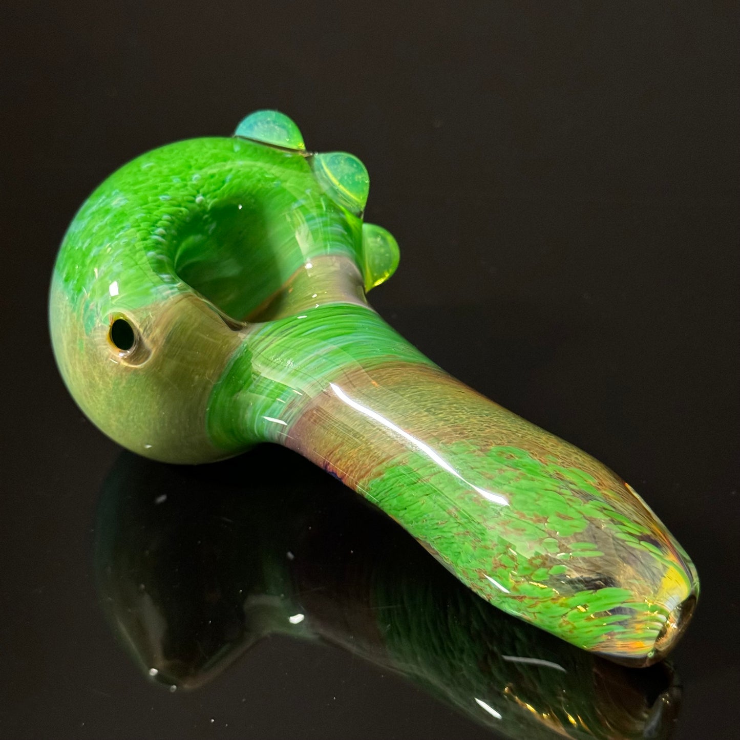 Green & Blue Inside Out Glass Pipe Heady Pipe Hand Blown Extra Thick