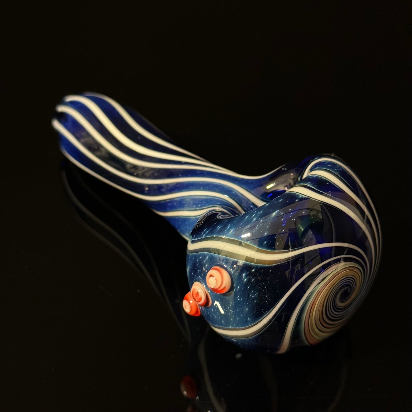 Blue Cobalt Wrapped Color Glass Heady Pipe Hand Blown