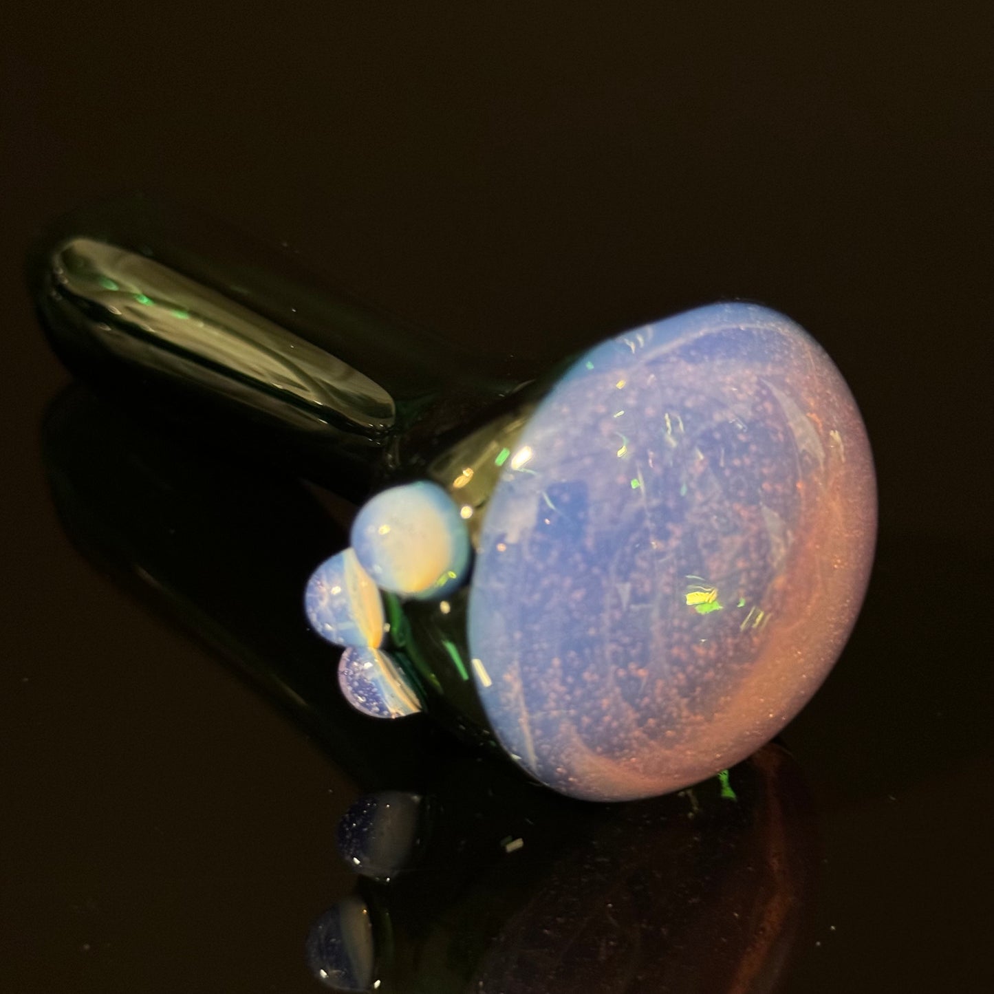 Green with Pink Slyme Glass Heady Pipe Hand Blown