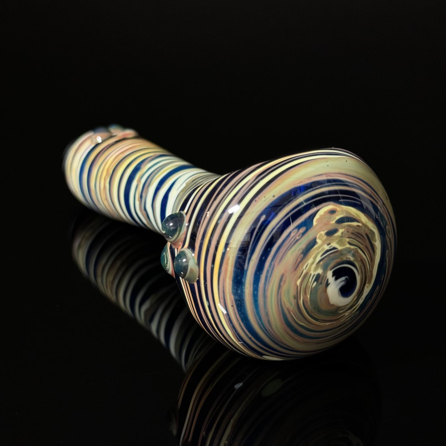 Blue Cobalt Wrapped Color Glass Heady Pipe Hand Blown