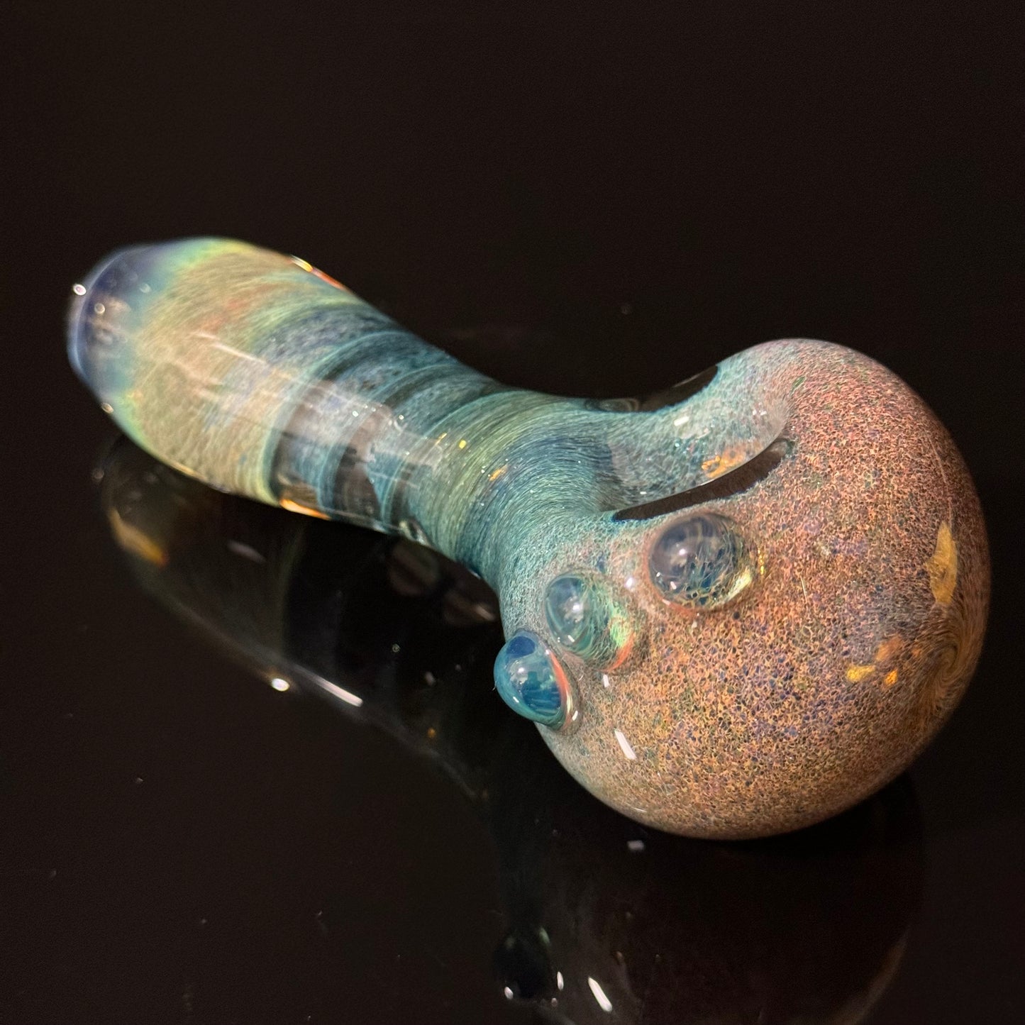 Multicolor Blue Twisted Inside Out Glass Pipe Heady Pipe Hand Blown Extra Thick