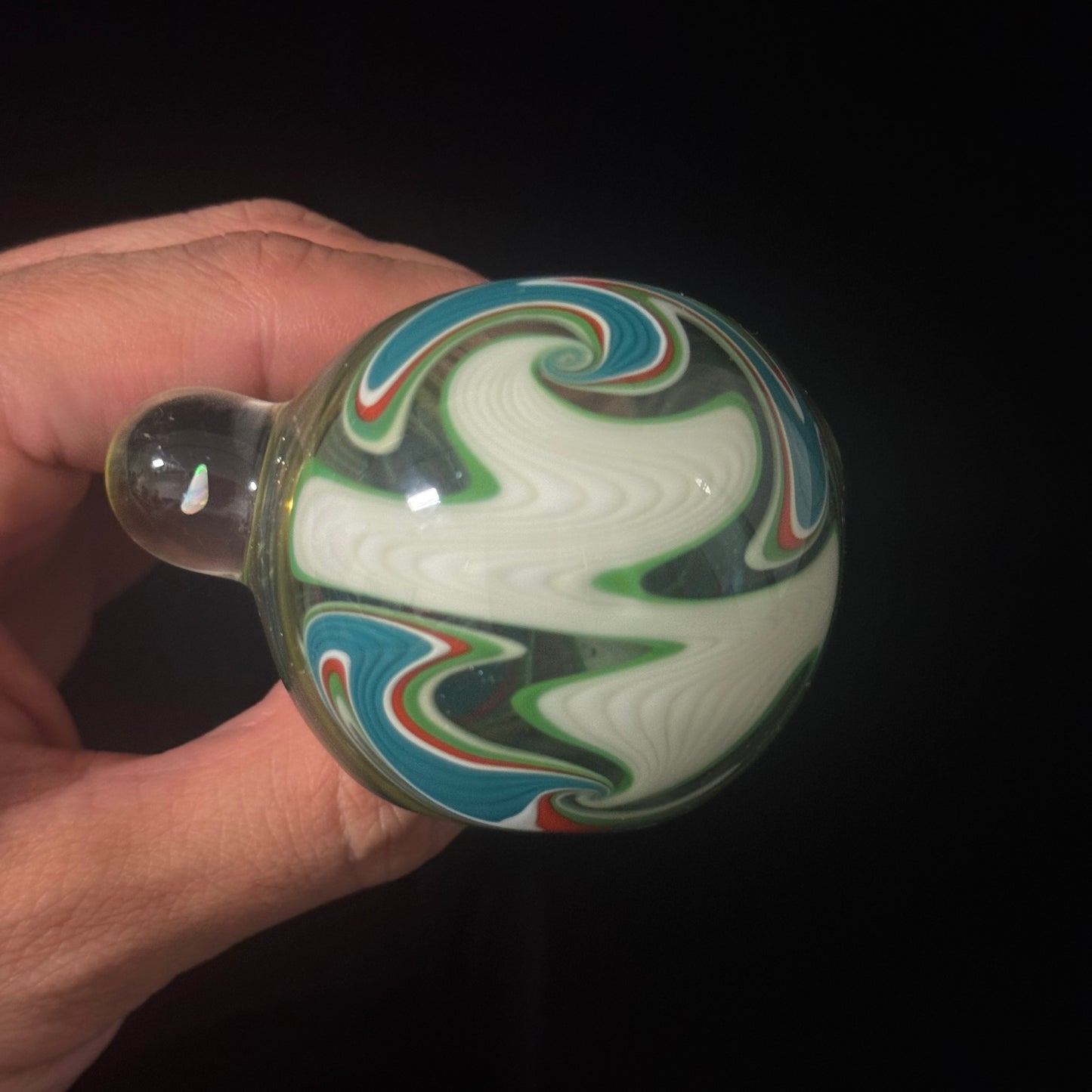 Full Linework Switchback Glass Pipe, Heady Hand Blown with An Opal
