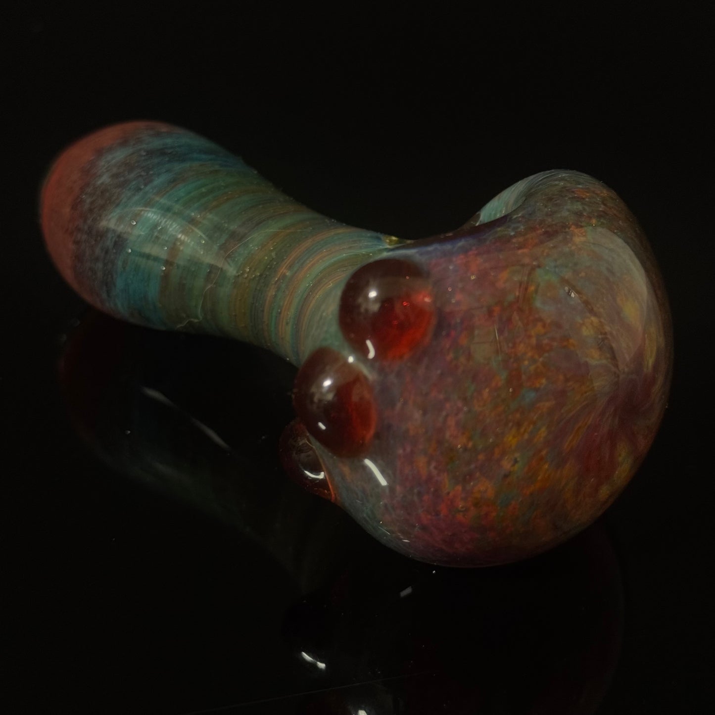 Heavy Inside out Sparkle Blue & Red Glass Pipe Heady Pipe Hand Blown