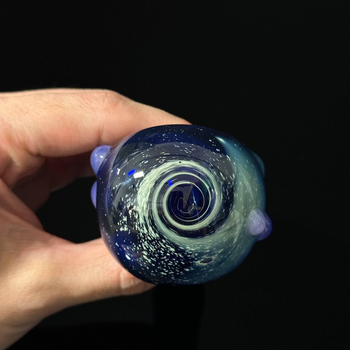 Blue Pink Slyme Space Galaxy Nebula Glass Pipe Silver Fumed Glass Pipe, Heady Hand Blown