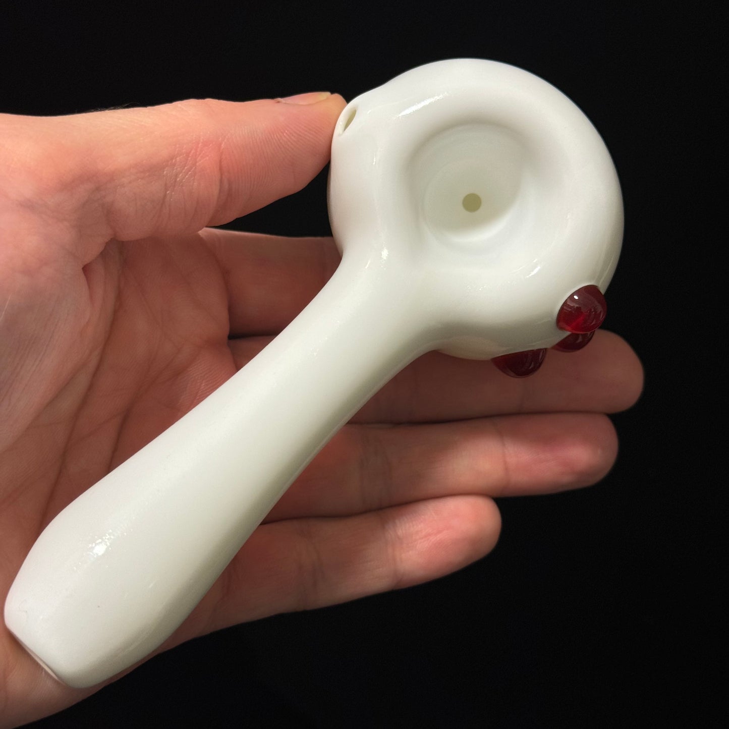 Solid White Pipe, Heady With Hand Blown