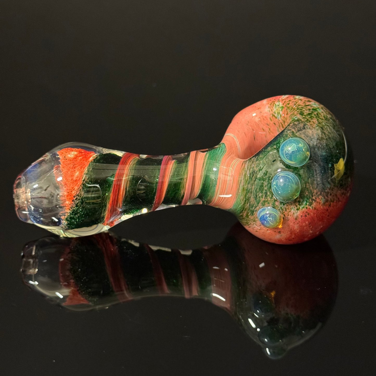 Black & Red Inside Out Glass Pipe Heady Pipe Hand Blown Extra Thick