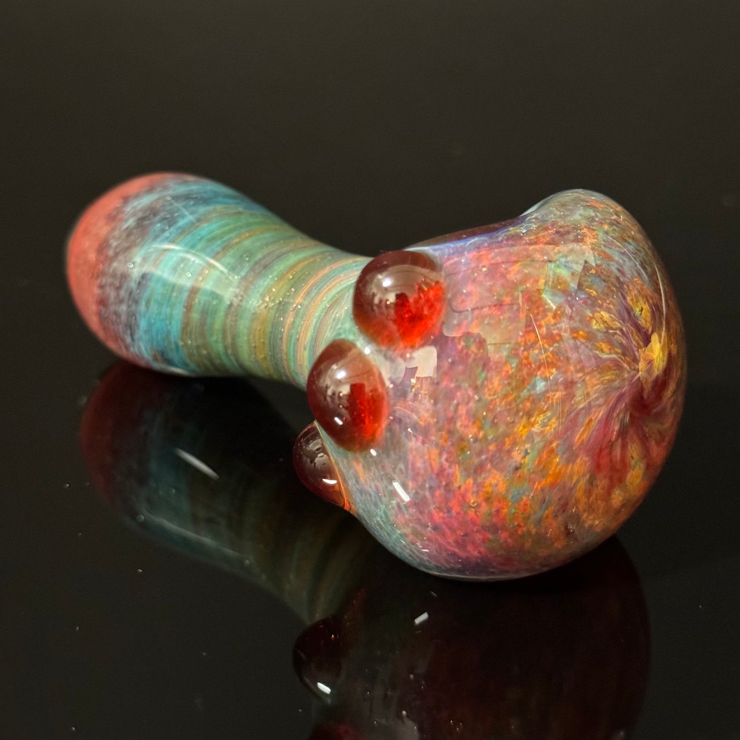 Multicolor Red Inside Out Glass Pipe Heady Pipe Hand Blown Extra Thick