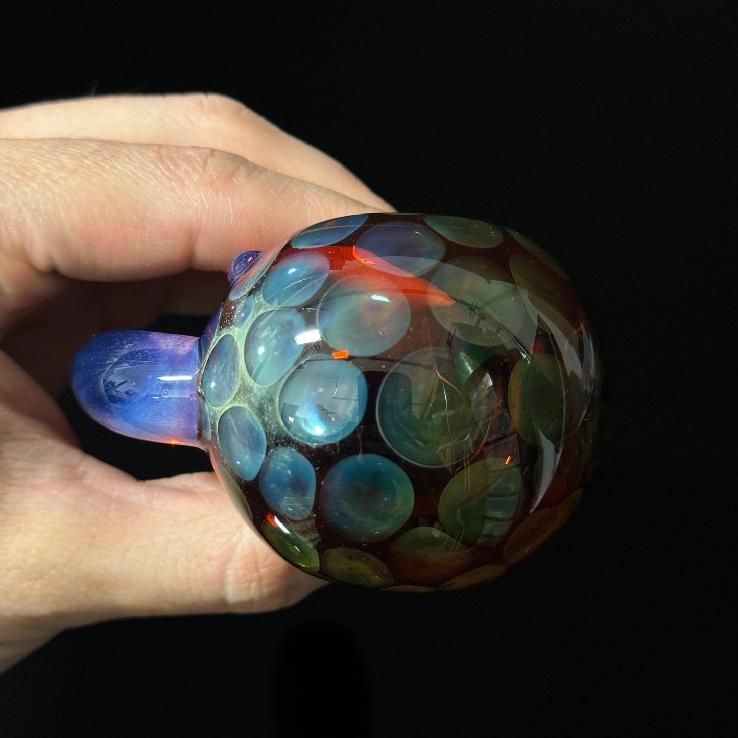 Blue Honeycomb Glass Heady Pipe Hand Blown