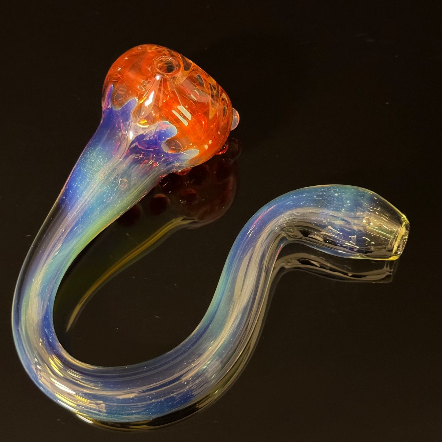 Silver Fumed Color Changing Glass Sherlock Pipe, Heady Hand Blown