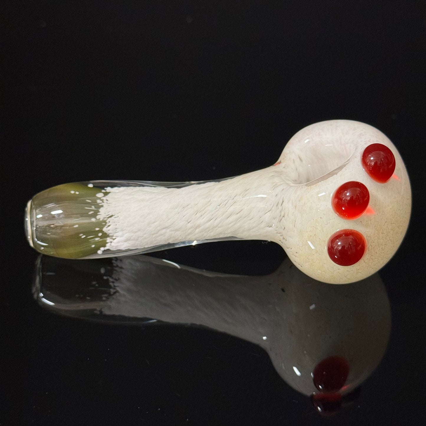 White Inside Out Glass Pipe Heady Pipe Hand Blown Extra Thick