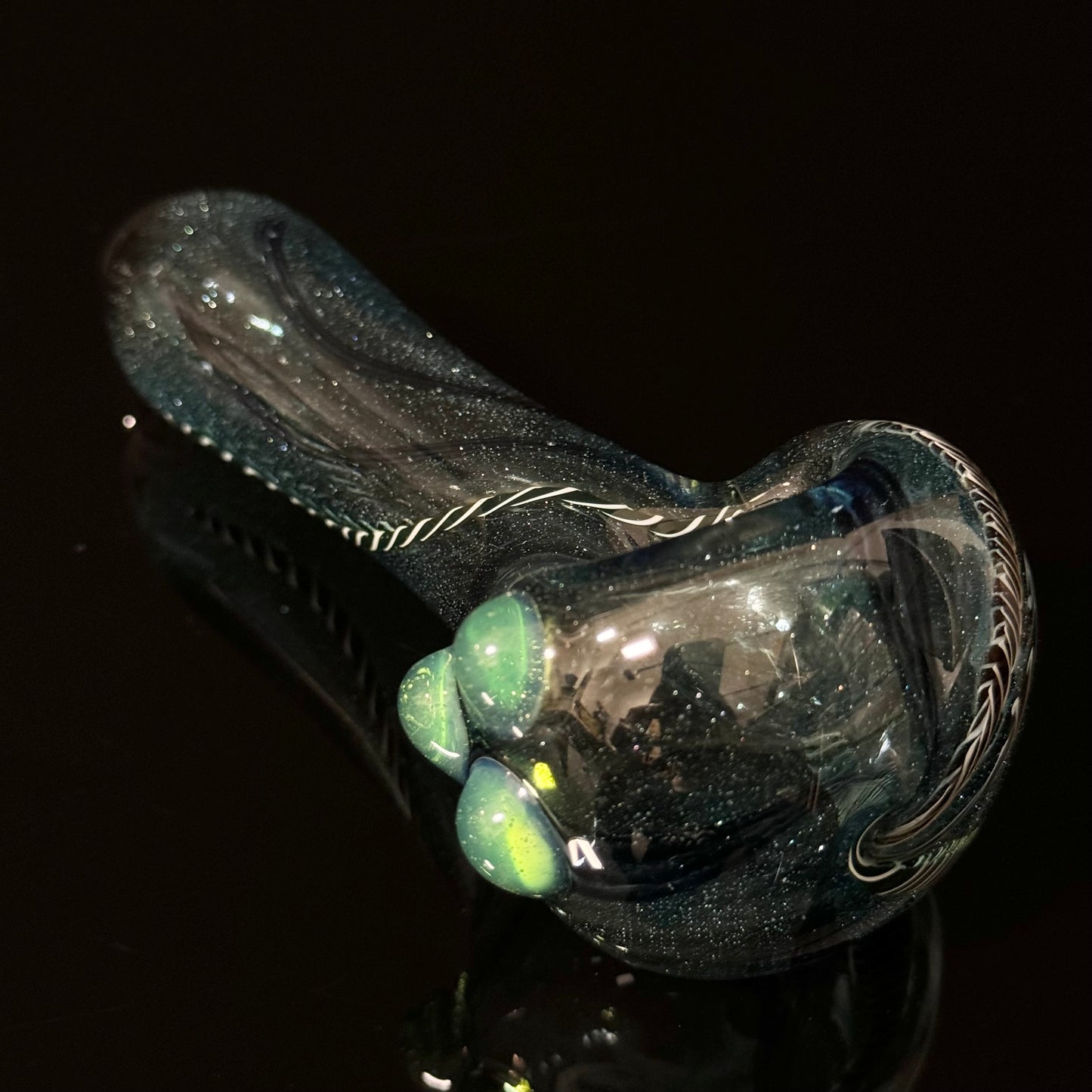 Heavy Inside out Sparkle Blue Glass Pipe Heady Pipe Hand Blown