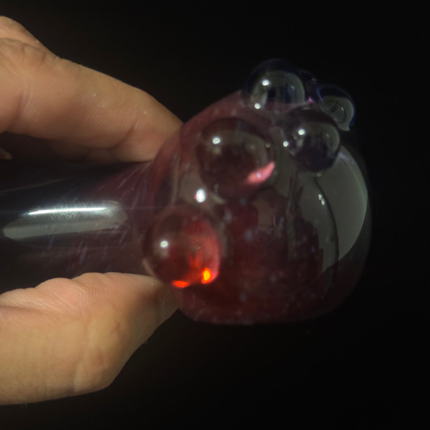 Multicolor Maroon Purple Inside Out Glass Pipe Heady Pipe Hand Blown Extra Thick