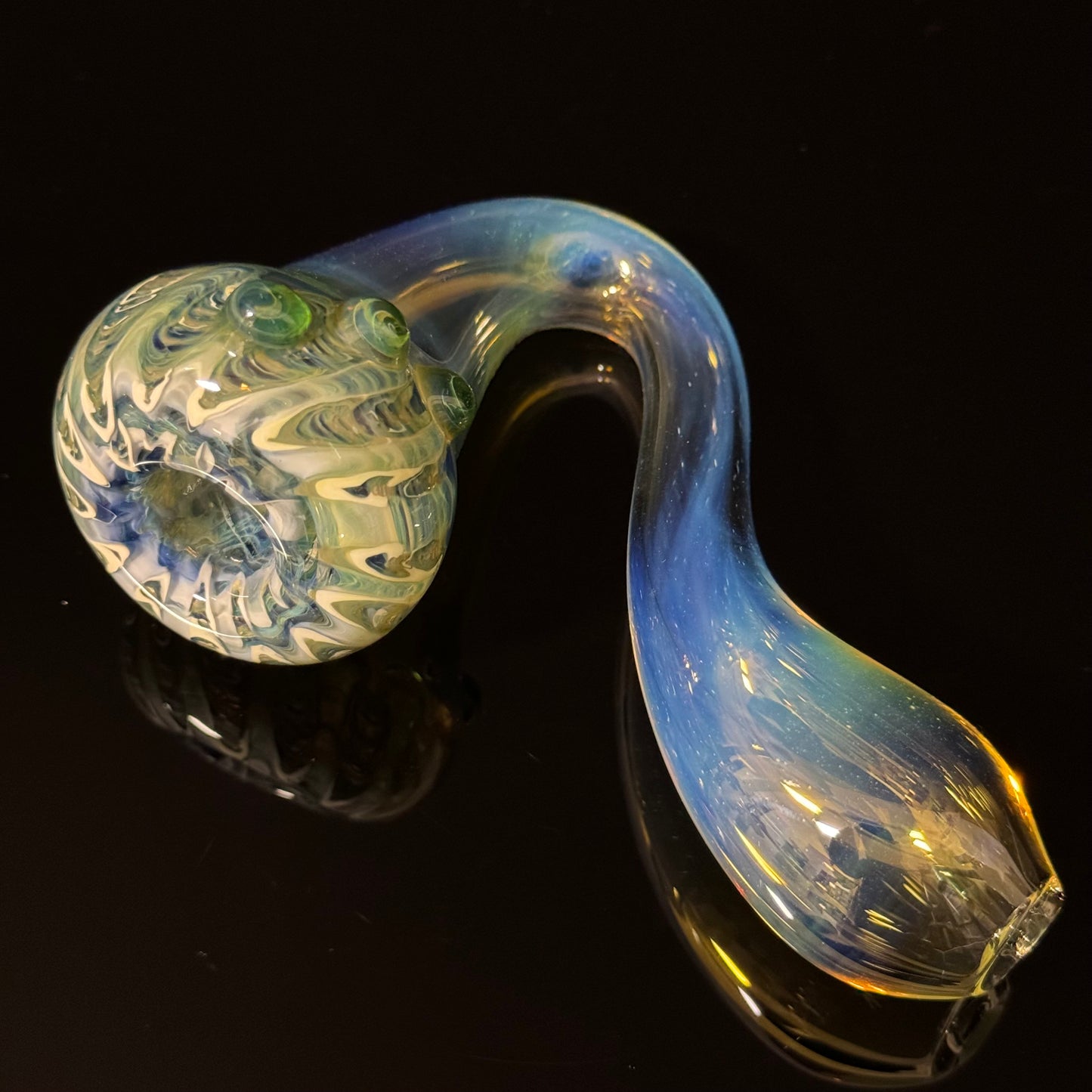 Silver Fumed Color Changing Glass Sherlock Pipe, Heady Hand Blown