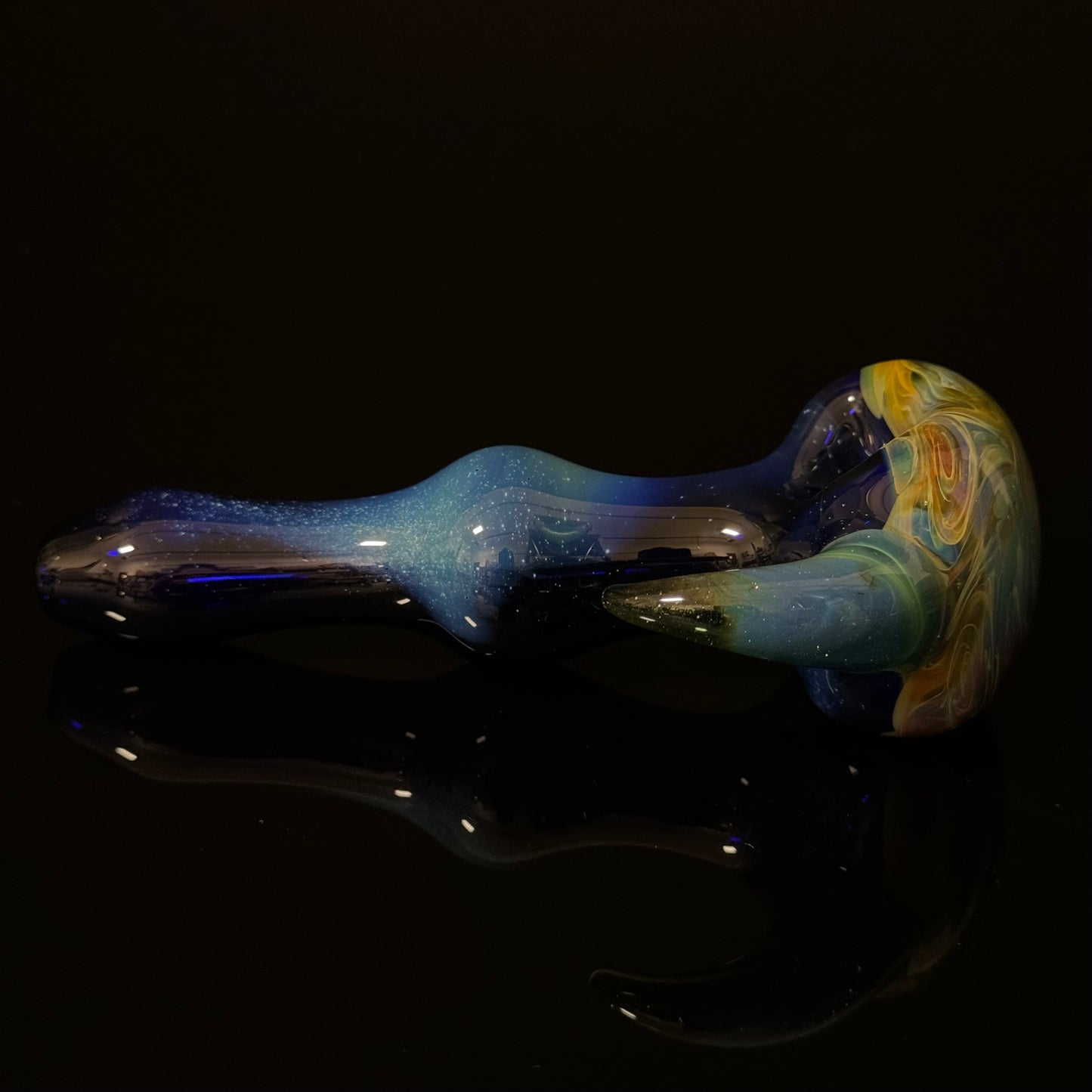 Blue Purple Marbeling affect Glass Heady Pipe Hand Blown