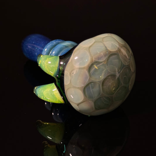 Blue Green Honeycomb Glass Heady Pipe Hand Blown