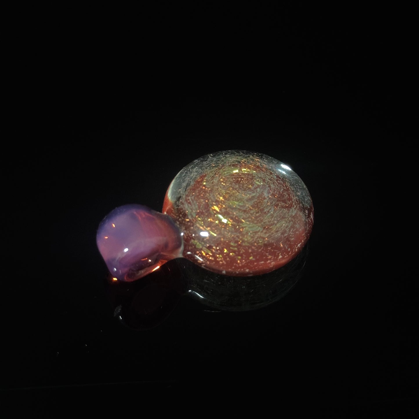 Red Dichro Glass Pendant Necklace Hand Made Pink Bail Loop