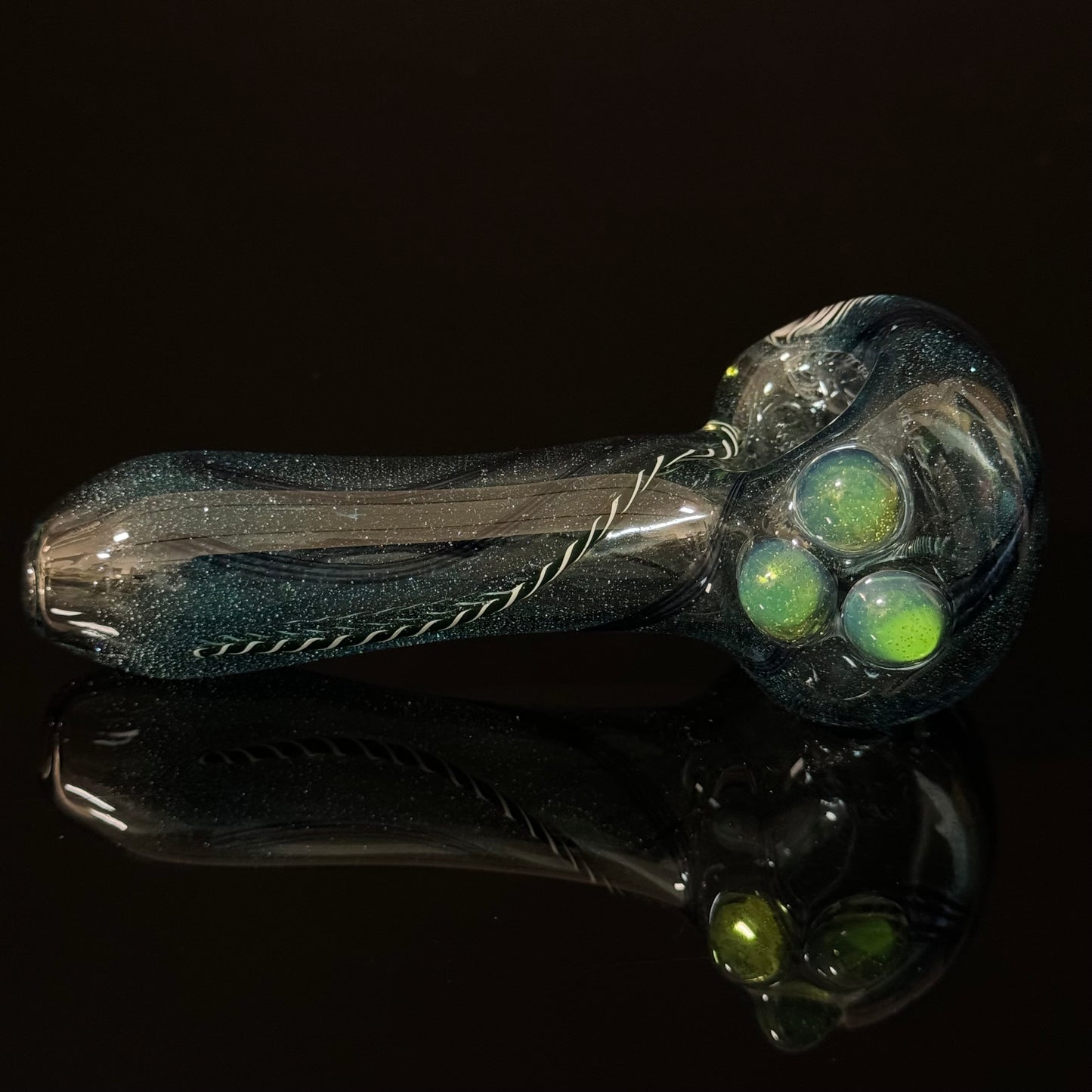 Heavy Inside out Sparkle Blue Glass Pipe Heady Pipe Hand Blown