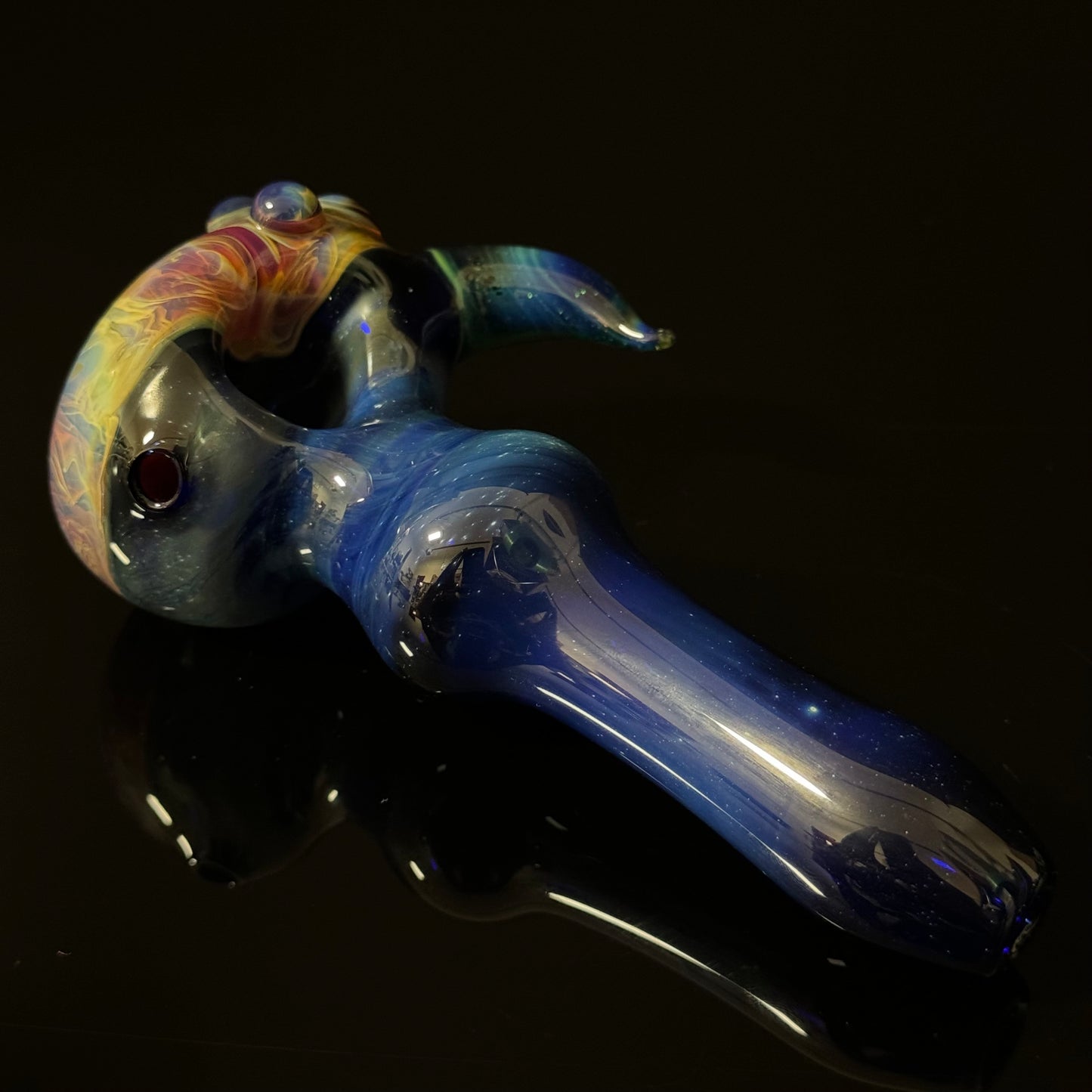 Blue Purple Marbeling affect Glass Heady Pipe Hand Blown