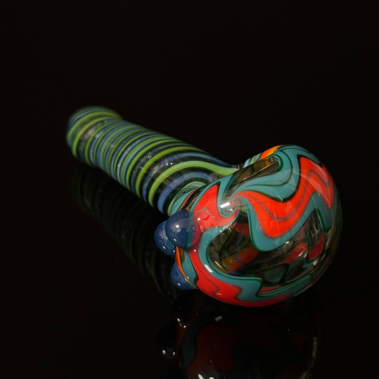 Full Linework Switchback Glass Pipe, Heady Hand Blown