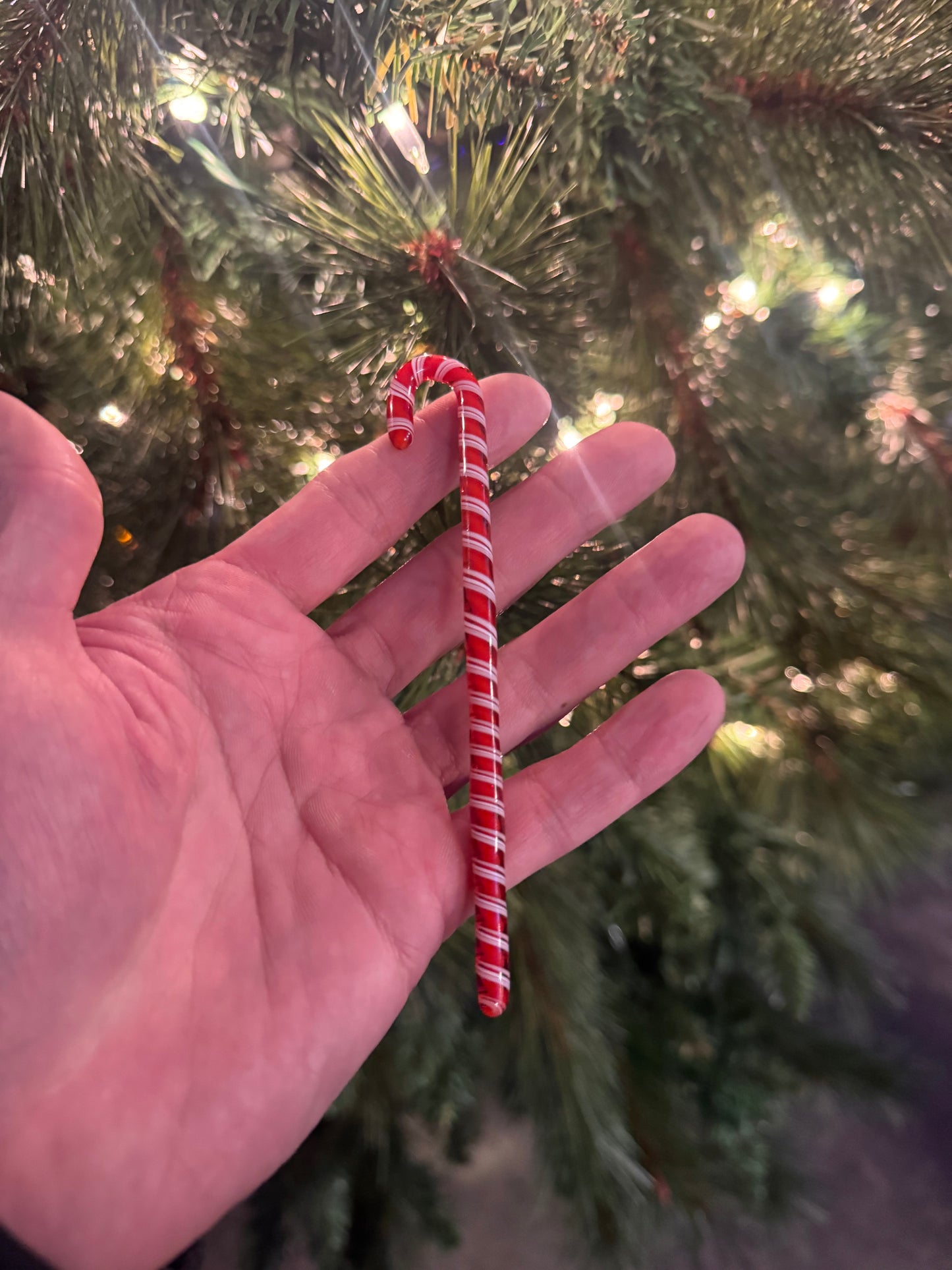 Candy Cane Glass Ornament