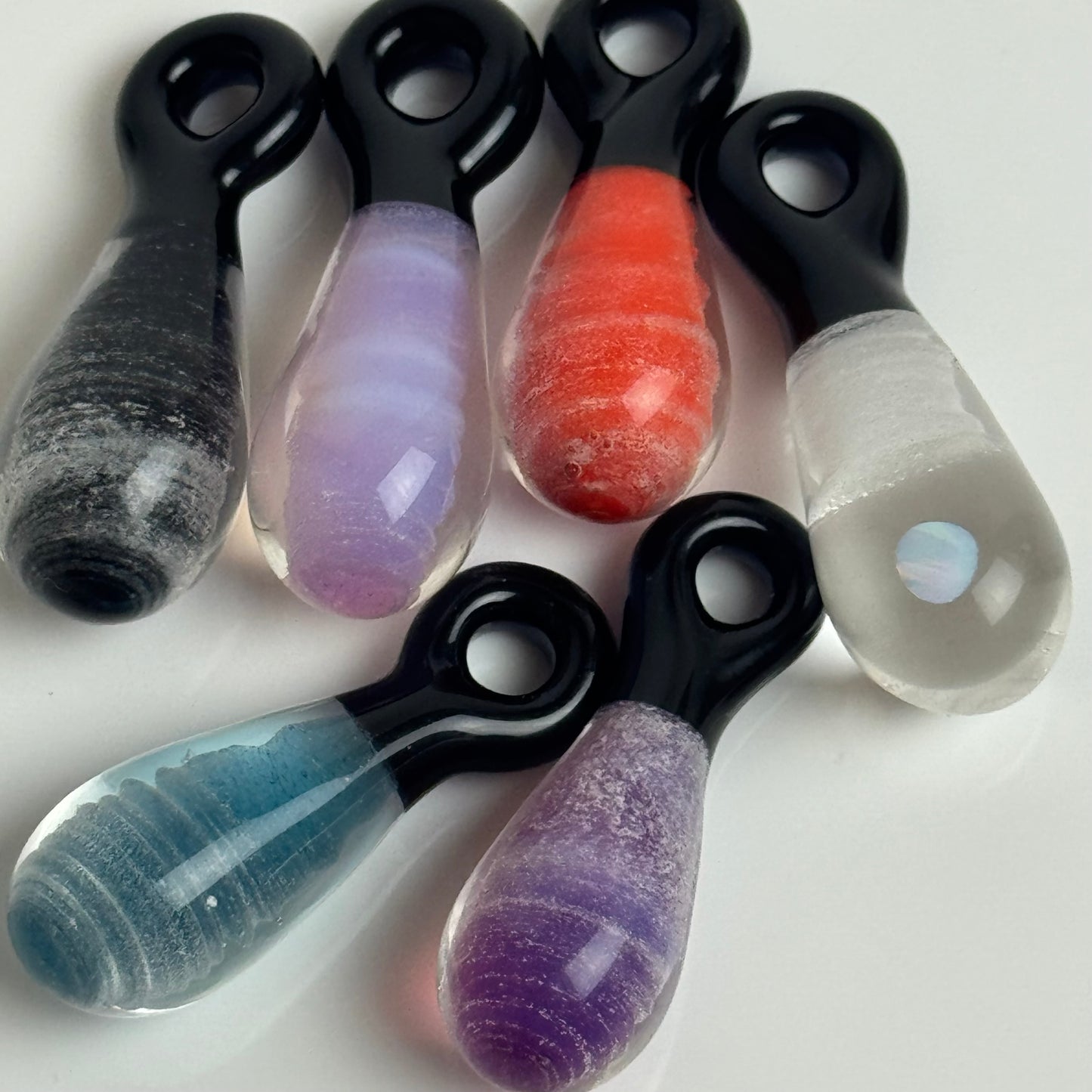 Memorial Cremation Glass Pendant Encased over Color