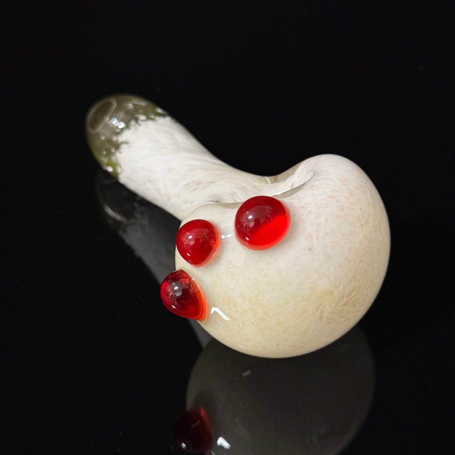 White Inside Out Glass Pipe Heady Pipe Hand Blown Extra Thick