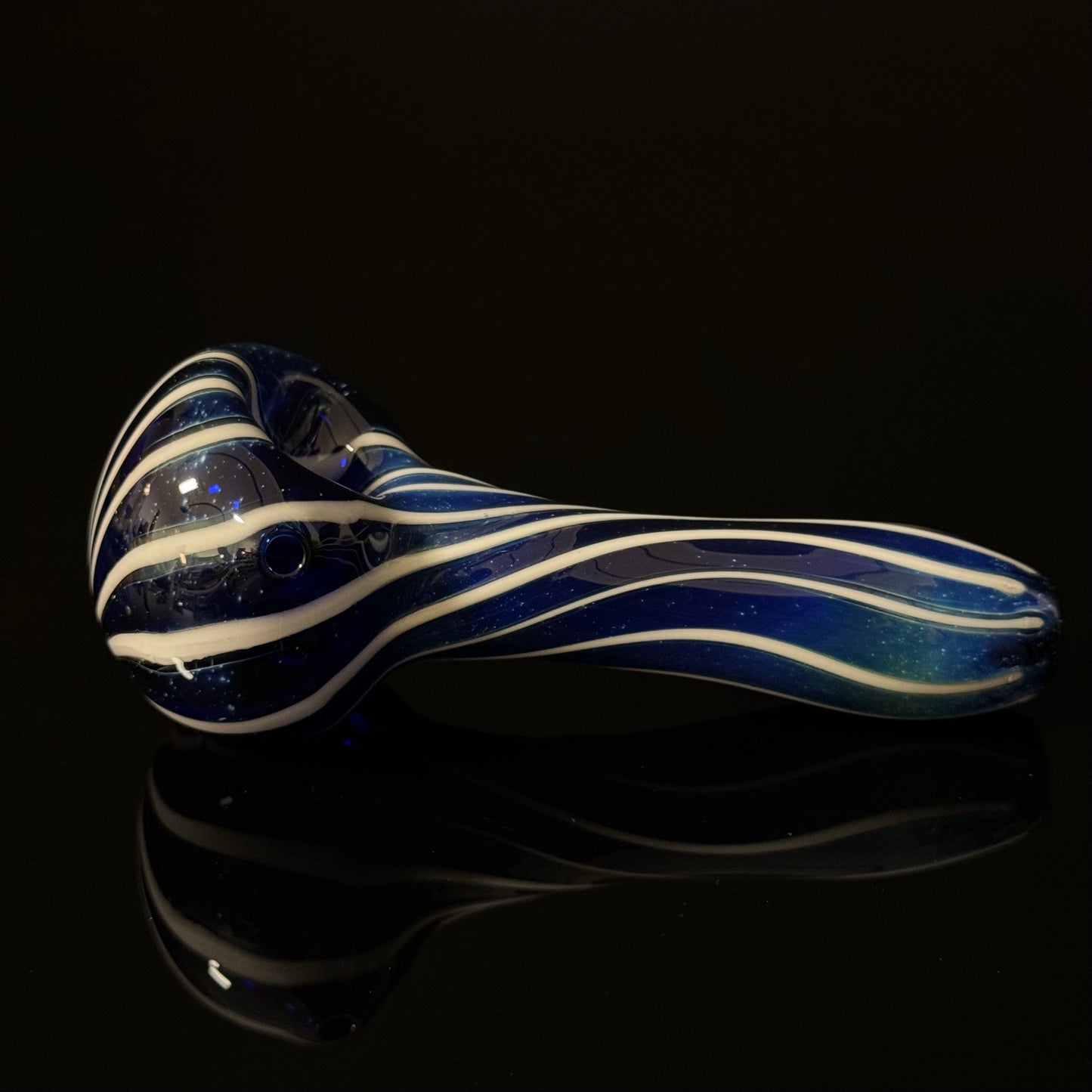 Blue Cobalt Wrapped Color Glass Heady Pipe Hand Blown