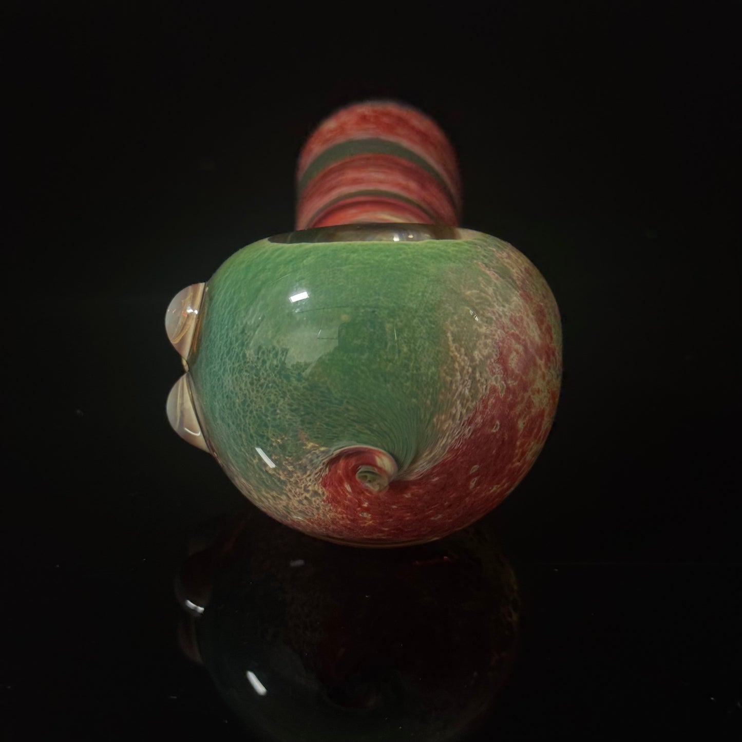 Multicolor Red & Green Twisted Inside Out Glass Pipe Heady Pipe Hand Blown Extra Thick