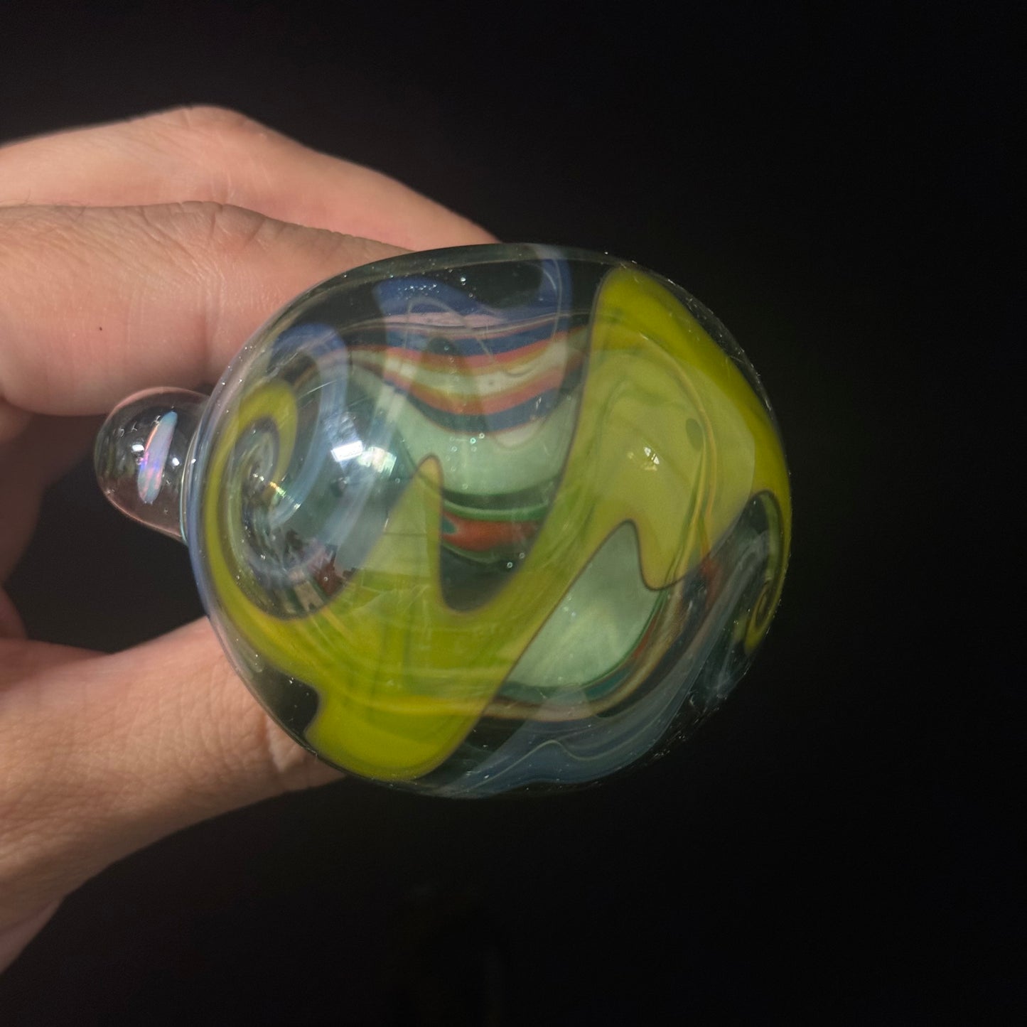 Full Linework Switchback Glass Pipe, Heady Hand Blown with An Opal