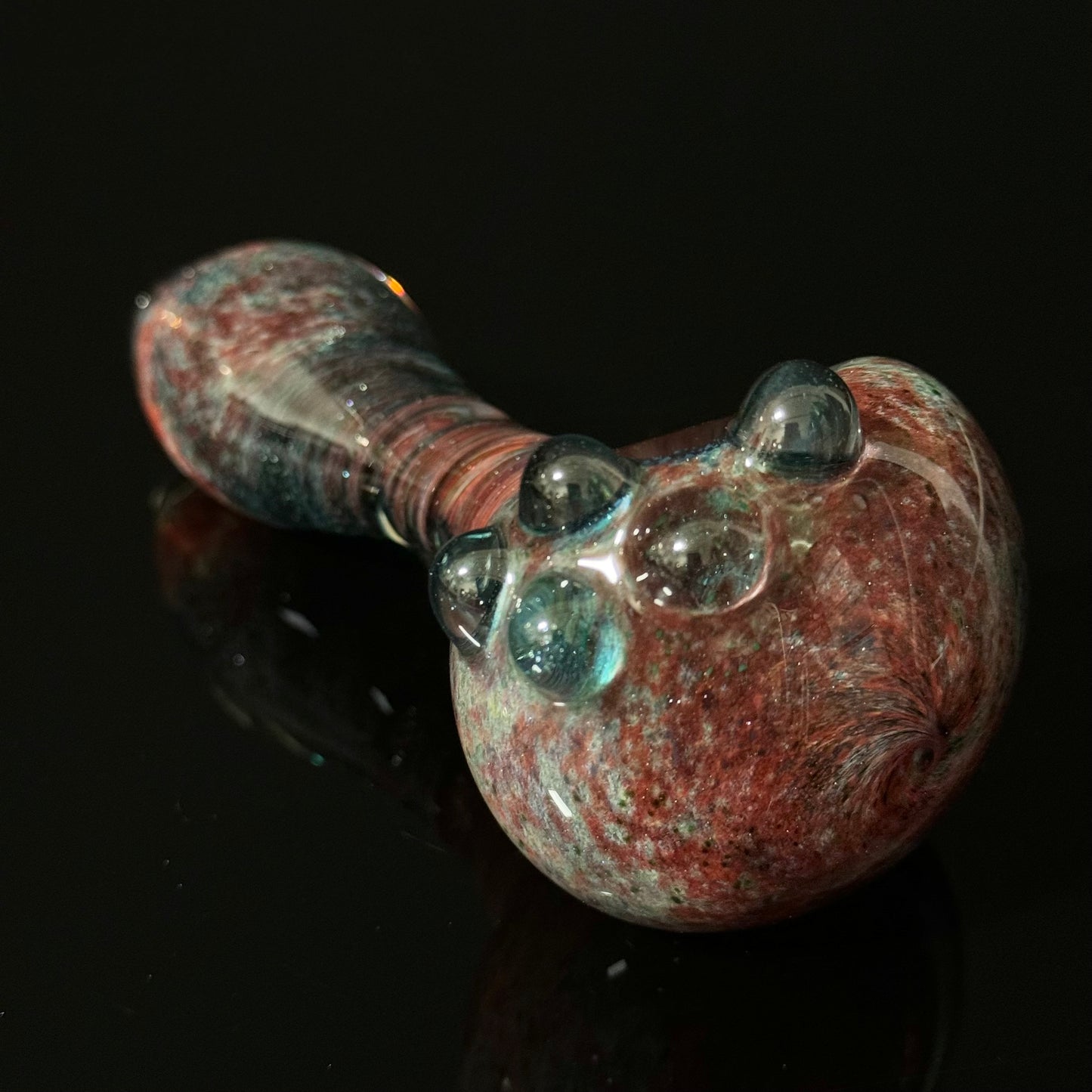 Heavy Inside out Sparkle Blue, Red & White Glass Pipe Heady Pipe Hand Blown