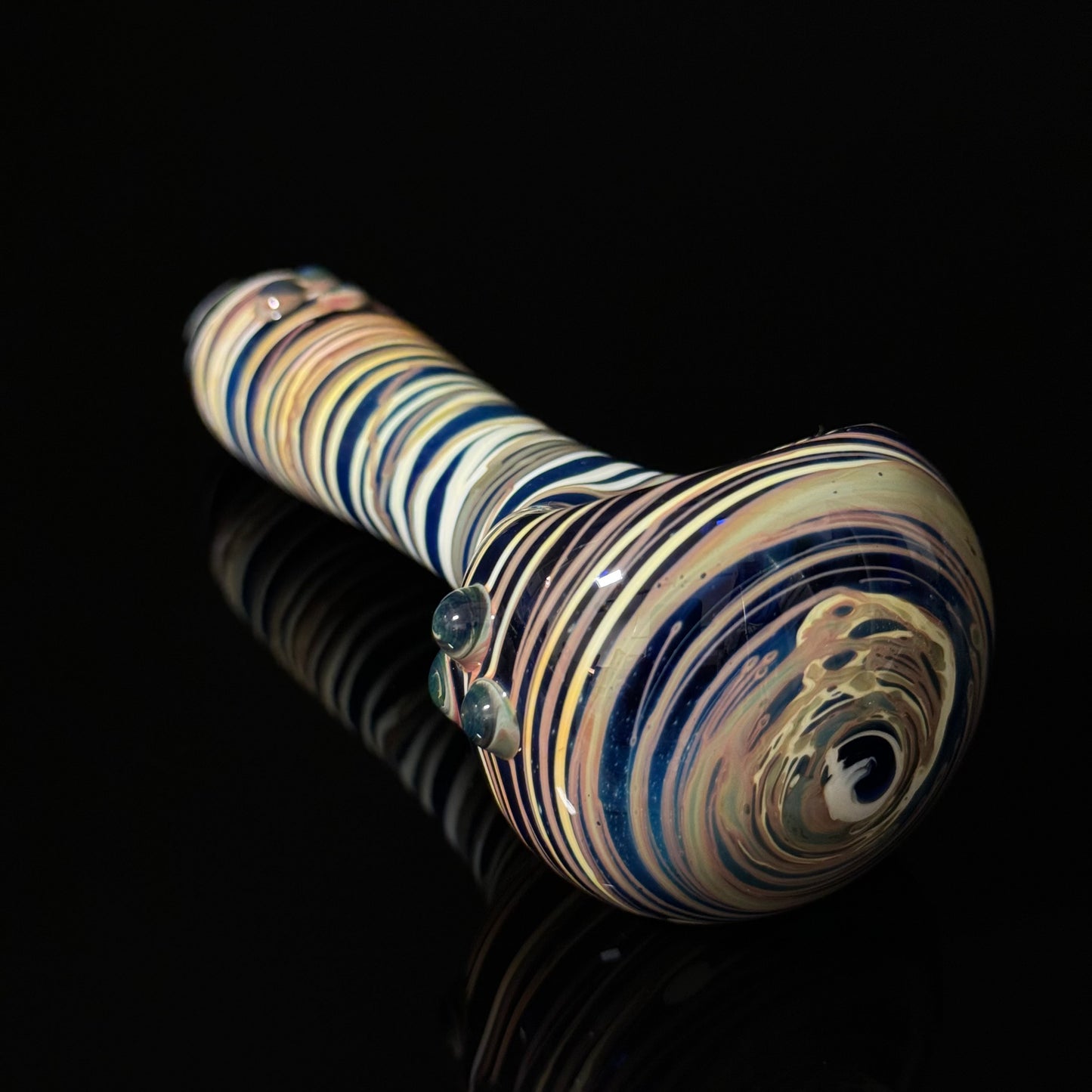 Blue Cobalt Wrapped Color Glass Heady Pipe Hand Blown