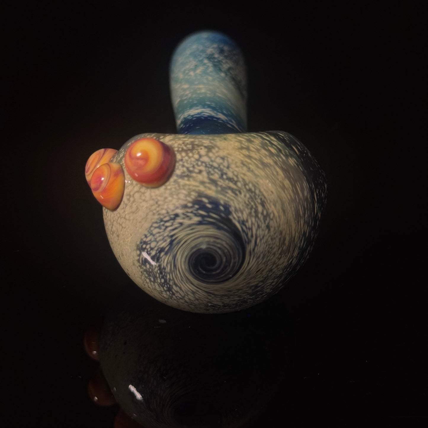 Blue with Slyme Space Galaxy Nebula Glass Pipe Silver Fumed Glass Pipe, Heady Hand Blown