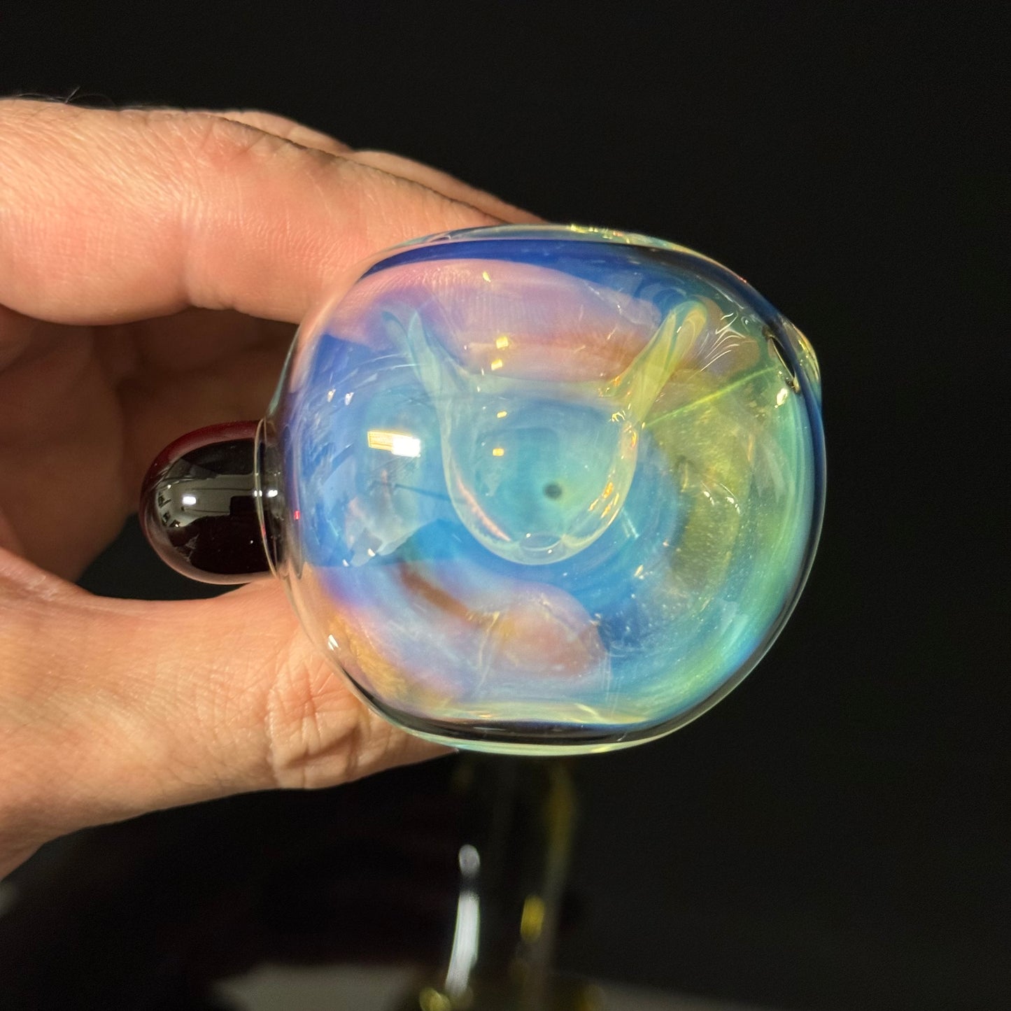 Inside Silver Fuming Color Changing Glass Heady Pipe Hand Blown