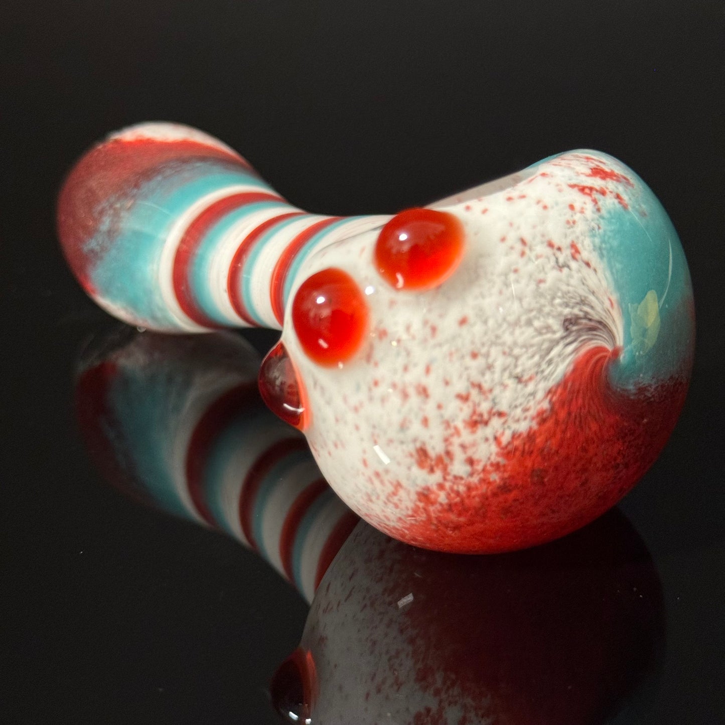 Blue, White & Red Inside Out Glass Pipe Heady Pipe Hand Blown Extra Thick