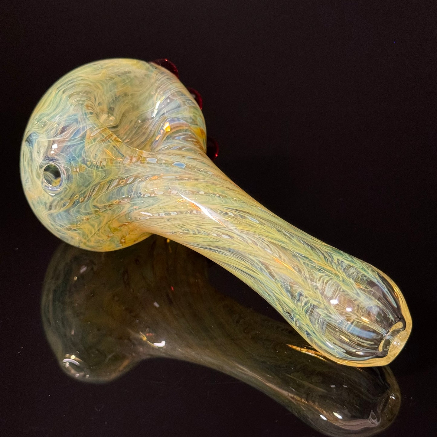 Wrap & Rake Color Changing Glass Heady Pipe Hand Blown