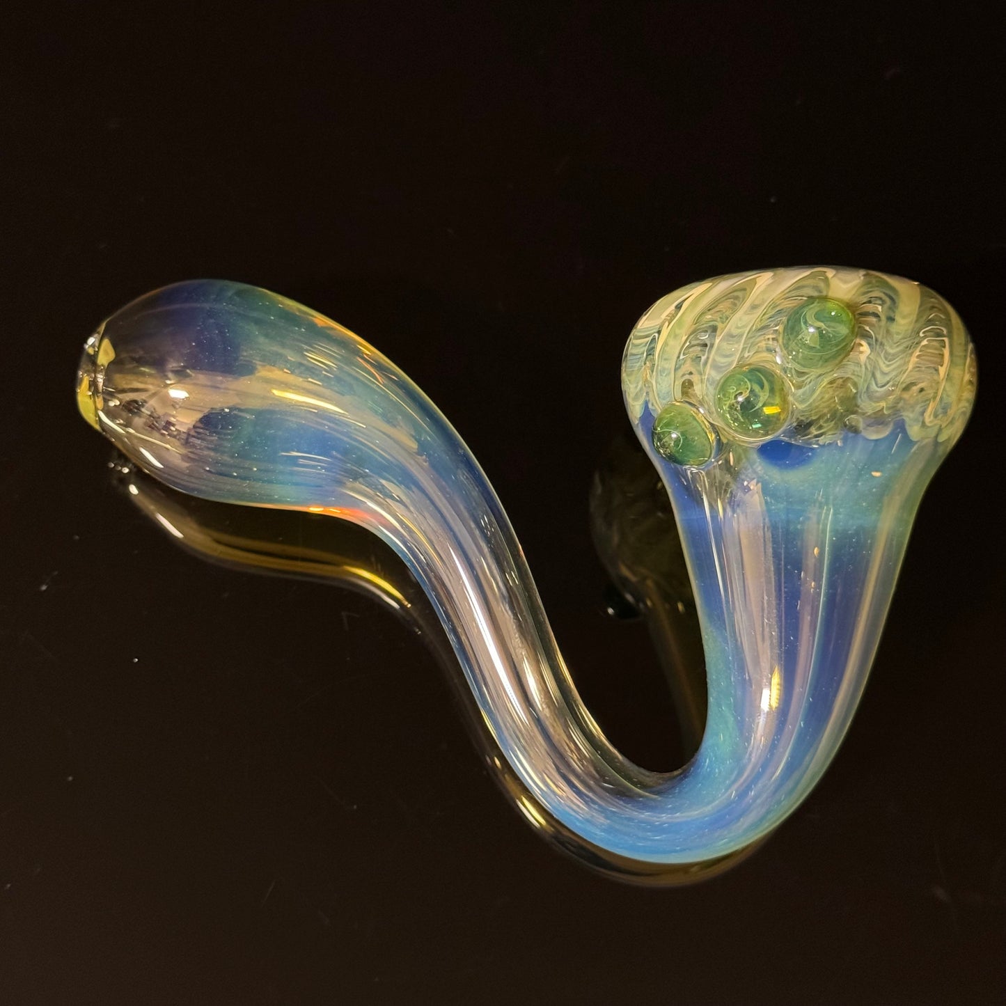 Silver Fumed Color Changing Glass Sherlock Pipe, Heady Hand Blown