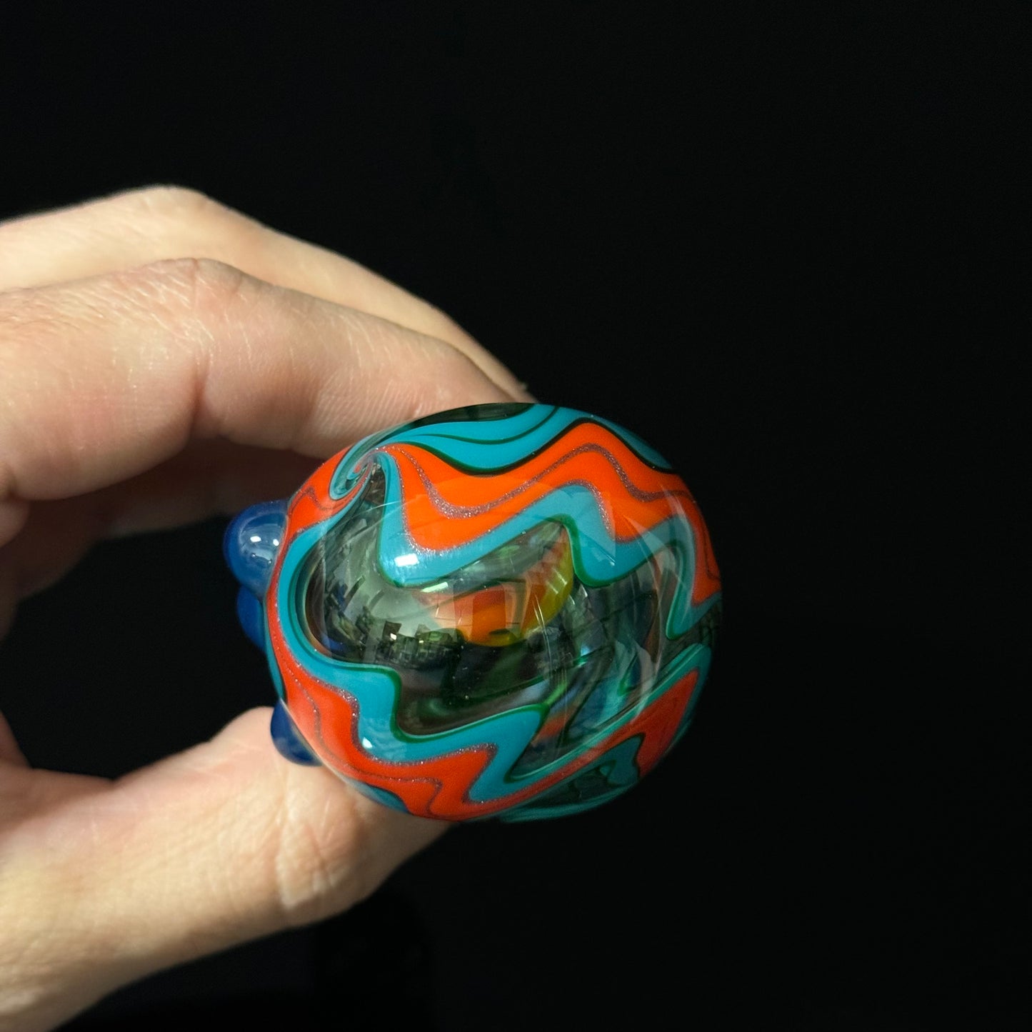 Full Linework Switchback Glass Pipe, Heady Hand Blown